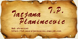 Tatjana Planinčević vizit kartica